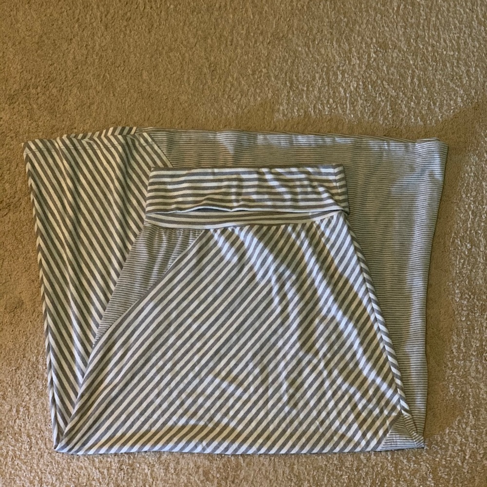 Gray and White Stripe Maxi Skirt